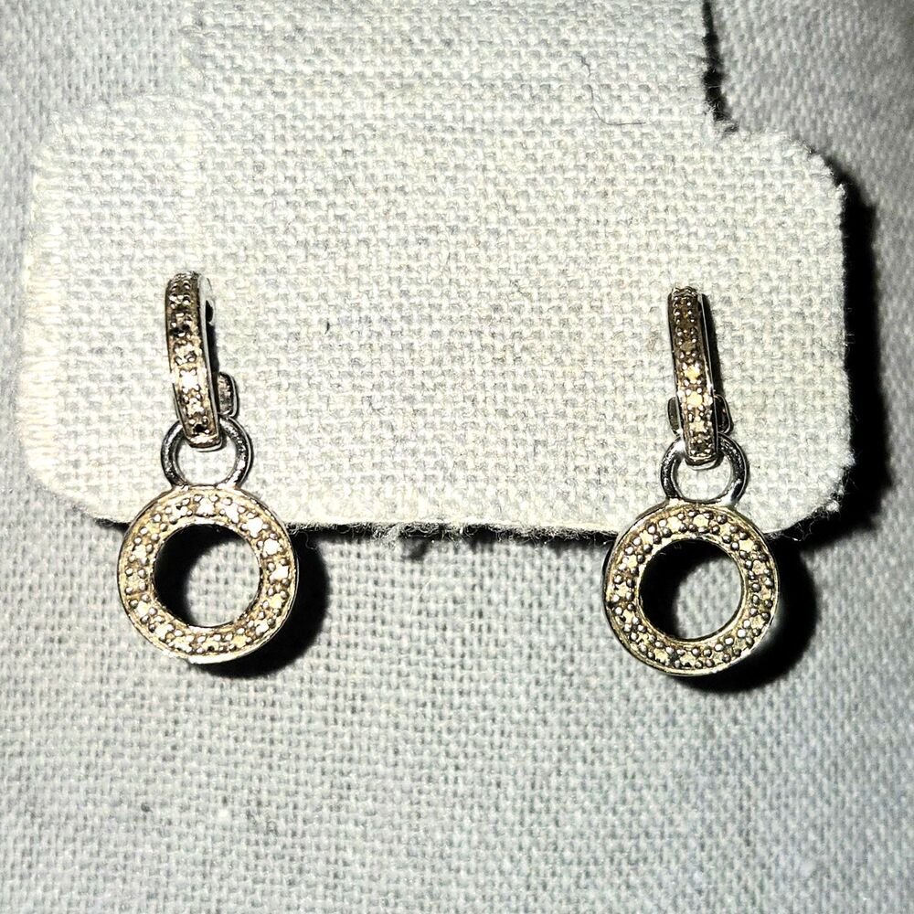 Ross Simons Signed 925 Sterling‎ Silver Convertible Marcasite Post Earrings